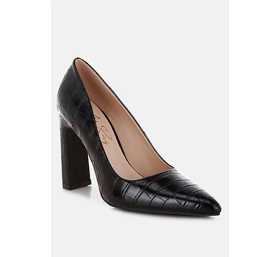 London Rag Women's Scheba Sleek Block Heel Pumps