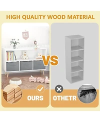 Rainsken Kids Bookcase and Bookshelf, Toy Storage Cabinet Organizer with 3 Collapsible Fabric Drawers for Playroom