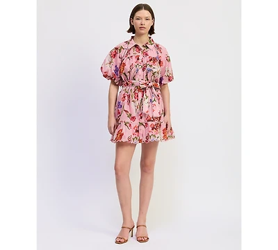 En Saison Women's Short-Sleeve Collared Mini Dress