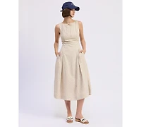 En Saison Women's Blakely Sleeveless Boat Neck Midi Dress