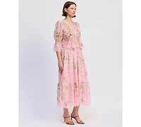 En Saison Women's 3/4-Sleeve V-Neck Top