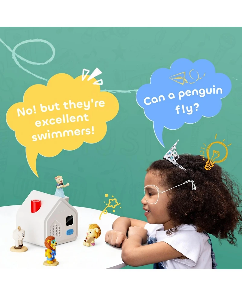 TalenPal Lion Family Ai Storyteller Set - Premium Toddlers Educational Toy & Screen-Free Interactive Bedtime Robot