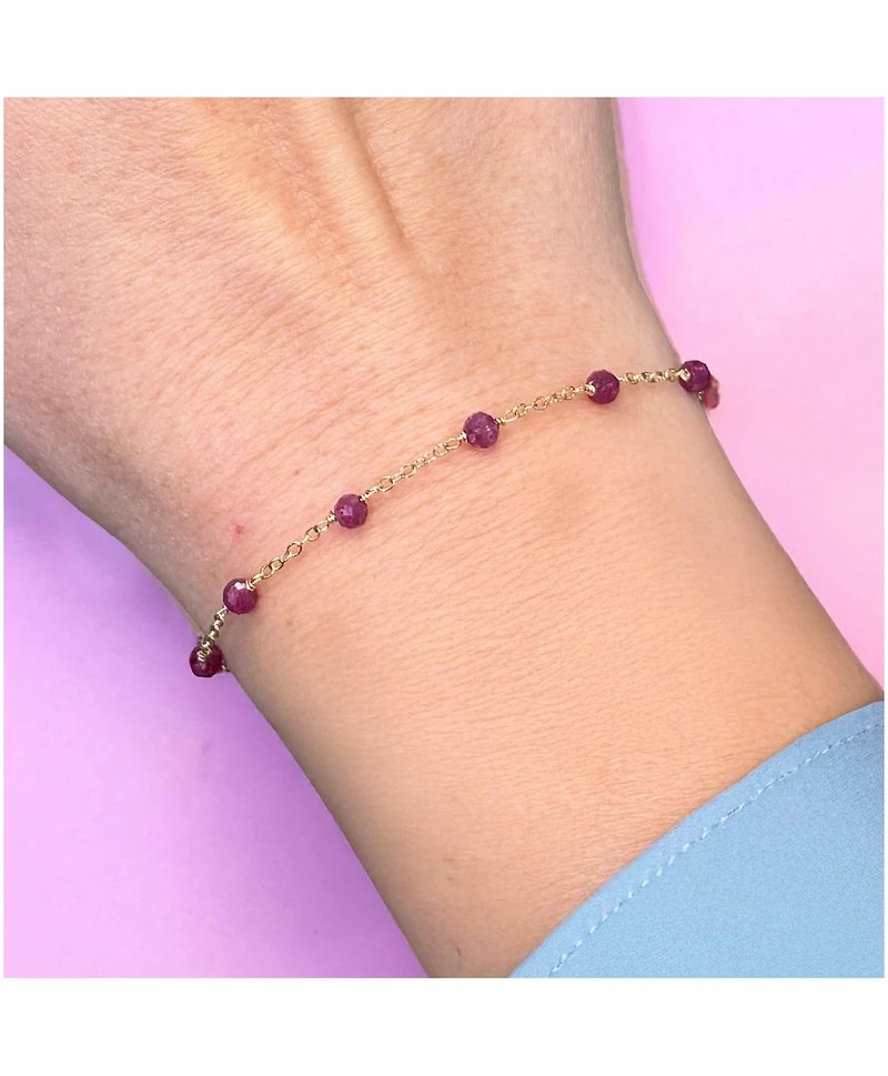 The Lovery Ruby Bead Chain Bracelet