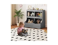 Slickblue 4-Cubby Kids Toy Storage Organizer and Bookcase