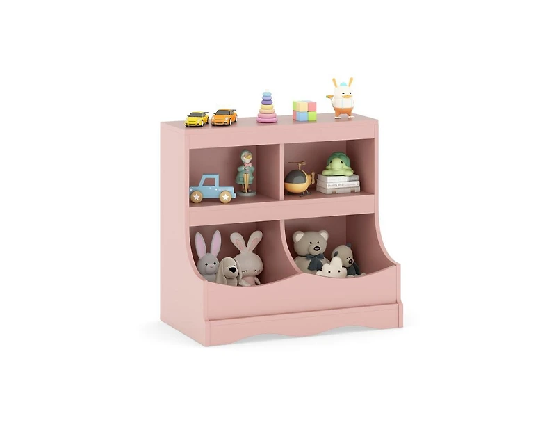Slickblue 4-Cubby Kids Toy Storage Organizer and Bookcase