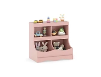 Slickblue 4-Cubby Kids Toy Storage Organizer and Bookcase