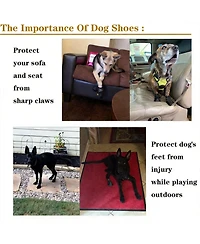Anti-Slip Dog Boots for Large Breeds with Reflective Straps