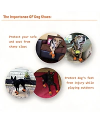 Dog Boots with Reflective Strips and Anti-slip Soles for Medium Large Dogs