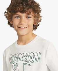 Champion Boys' Short-Sleeve Round Neck Graphic T-Shirt