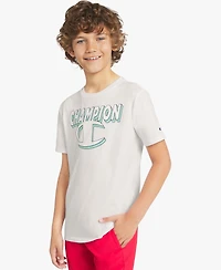 Champion Boys' Short-Sleeve Round Neck Graphic T-Shirt
