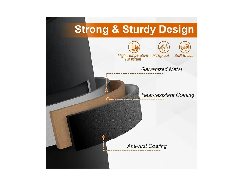 Slickblue 24 Inch Heavy Duty Metal Fire Pit Bowl with Handles, Wood Burning