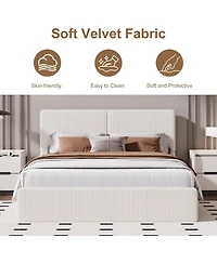 gaomon Upholstered Platform Bed Frame with 2 Storage Drawers