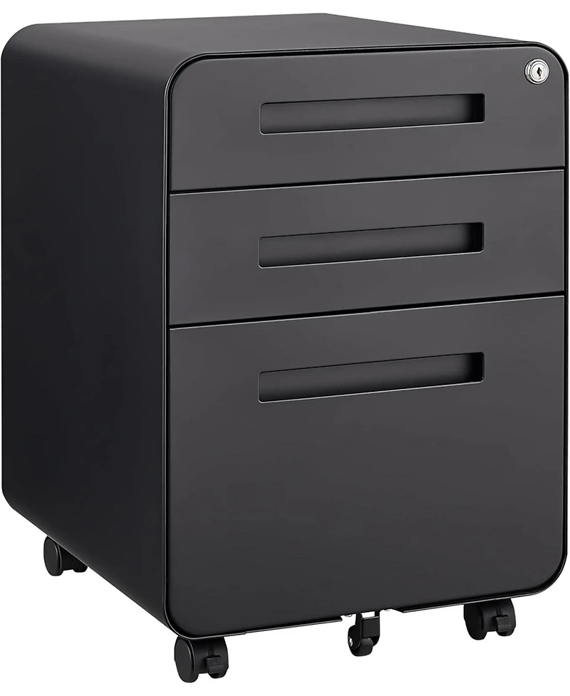 gaomon 3-Drawer Mobile File Cabinet with Lock