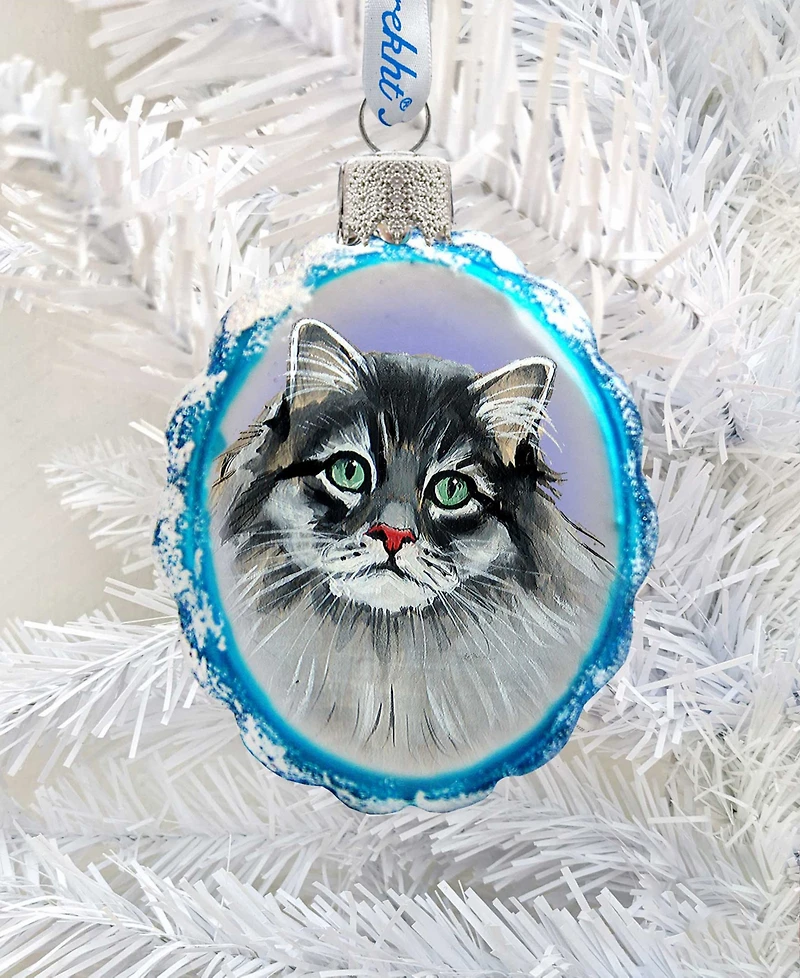 Designocracy Siberian Forest Cat Mercury Holiday Ornament