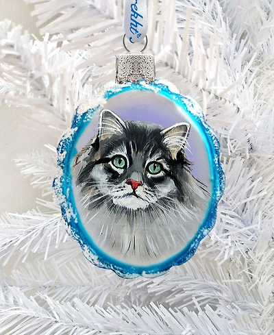 Designocracy Siberian Forest Cat Mercury Holiday Ornament