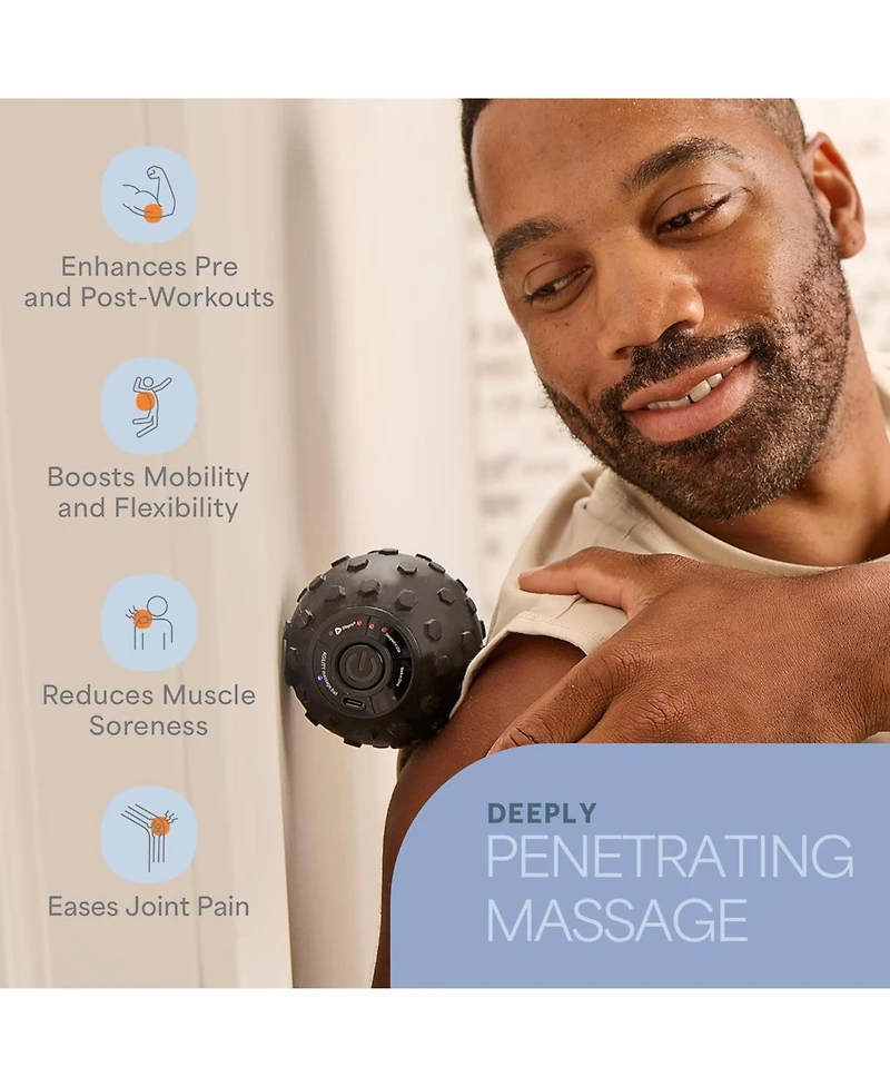 LifePro 4-Speed Vibrating Peanut Massage Ball | Lacrosse Ball & Foam Roller for Recovery & Therapy