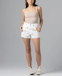 Blank Nyc Women's Reeve Sea Shell Applique Detail High-Rise Shorts
