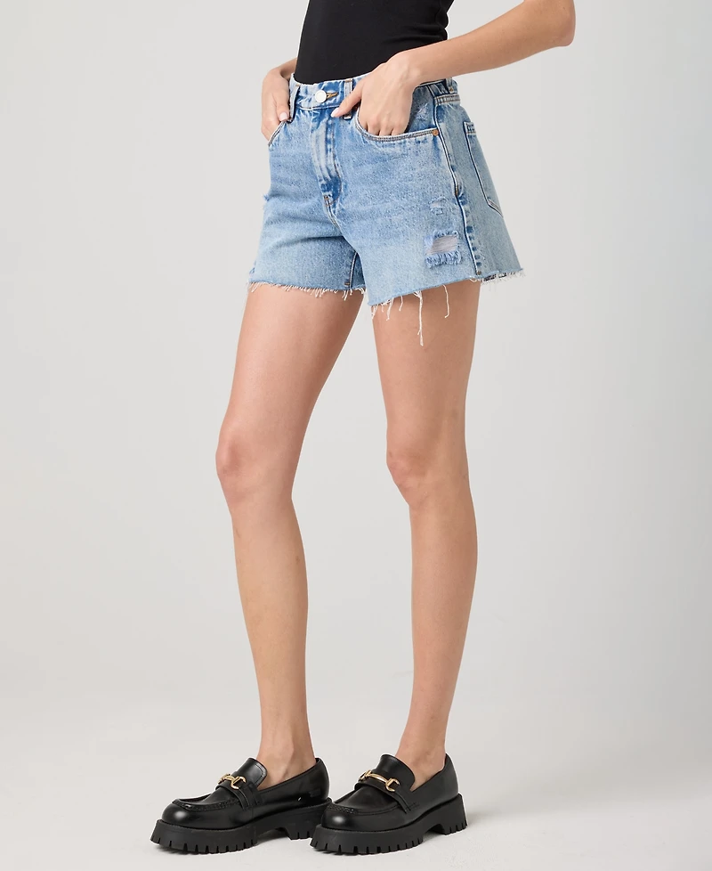 Blank Nyc Women's The Barrow Fray Hem High-Rise Shorts
