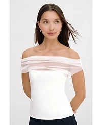Marcella Women's Cabrini Draped-Mesh One-Shoulder Convertible Jersey Top