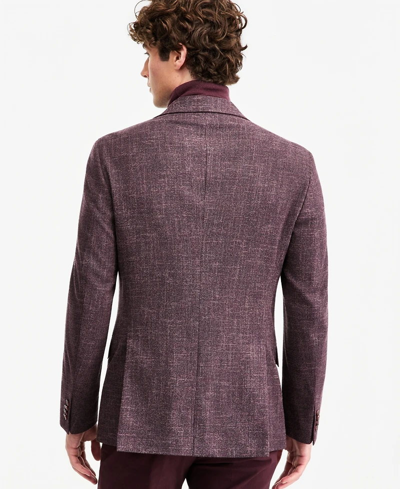Tommy Hilfiger Men's Modern-Fit Burgundy Solid Sport Coat