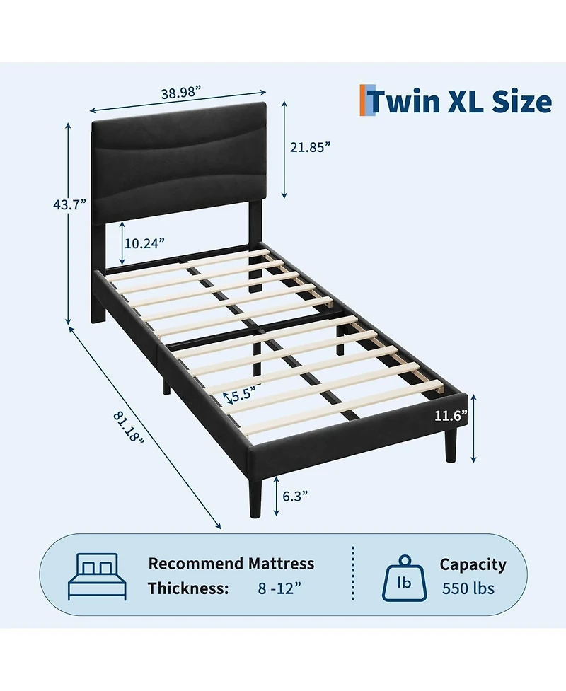 gaomon Twin Size Bed Frame with Headboard