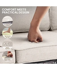 Gymojoy Outdoor Furniture with Fire Pit -Patio Table and Chairs Set of 4 Patio Club for Deck Porch Garden Poolside Backyard