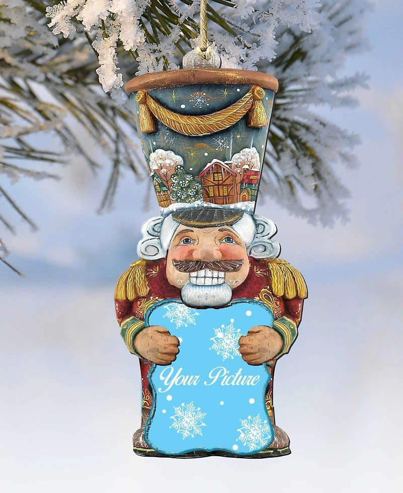 Designocracy Nutcracker Picture Frame Ornament Set of 2