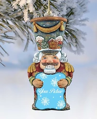 Designocracy Nutcracker Picture Frame Ornament Set of 2