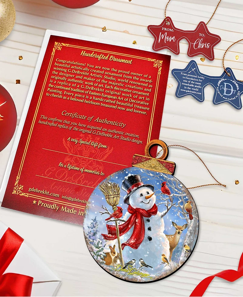 Designocracy by Dona Gelsinger Frosty Forest Friends Ornament