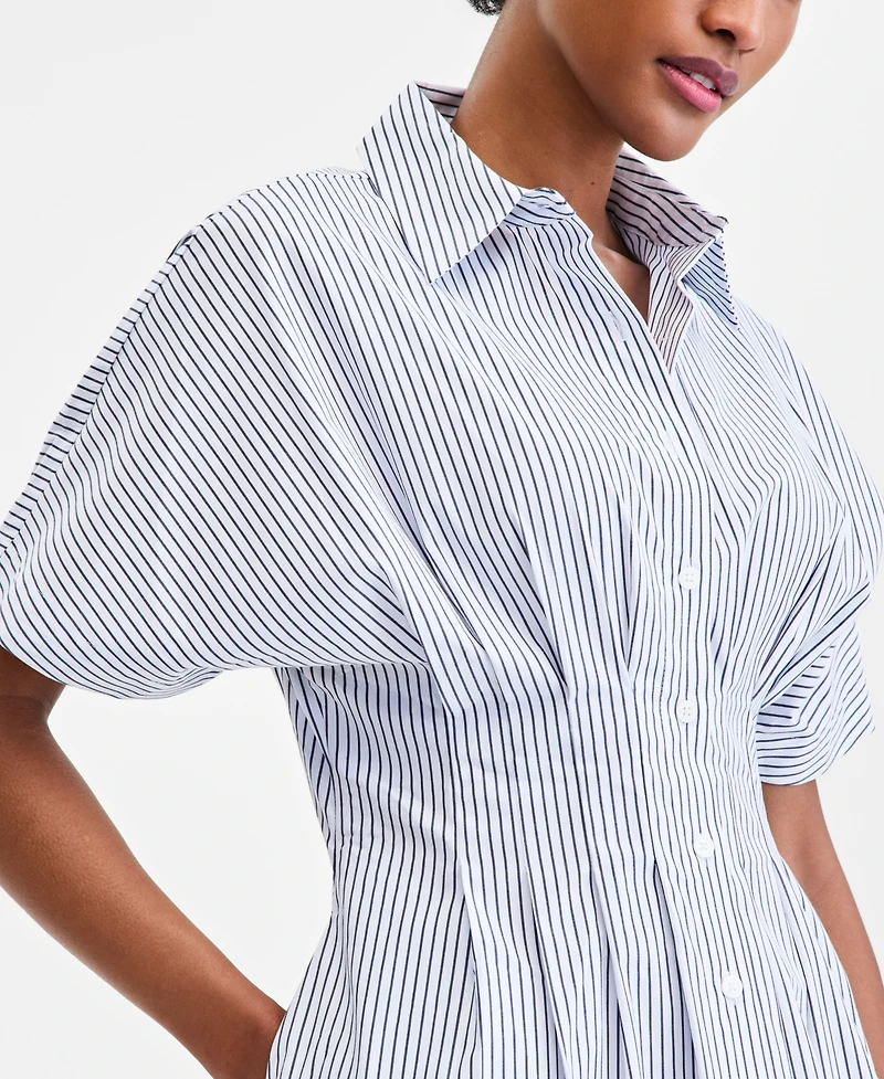 On 34th Women's Pleated Waist Midi Shirtdress, Macy's Exclusive