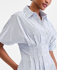 On 34th Women's Pleated Waist Midi Shirtdress, Macy's Exclusive