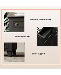 gaomon 3 Drawer Dresser 32 Inch Wide Chest Storage Organizer with Metal Handles Small Cabinet for Bedroom