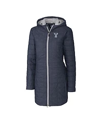 Cutter & Buck Women's Heather Navy Yale Bulldogs Rainier PrimaLoft Eco Hooded Long Coat