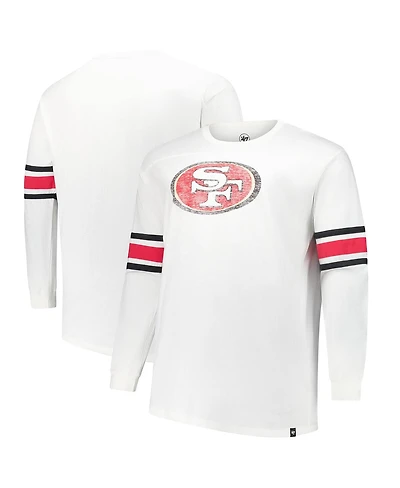 '47 Brand Men's White San Francisco 49ers Big Tall Premier Brex Long Sleeve T-Shirt