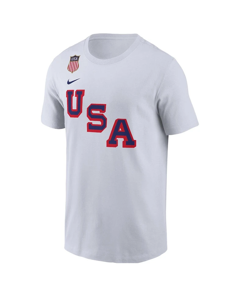 Nike Men's Clayton Keller White Usa Hockey 2026 Name Number T-Shirt