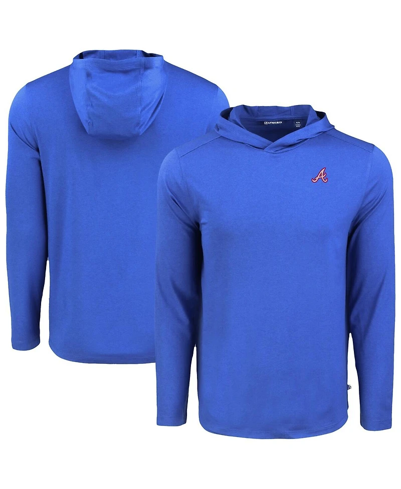 Cutter & Buck Men's Royal Atlanta Braves Coastline Epic Comfort Eco Hoodie Long Sleeve T-Shirt