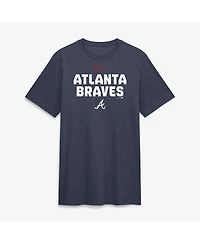 Nike Men's Heather Navy Atlanta Braves Stacked Tri-Blend T-Shirt