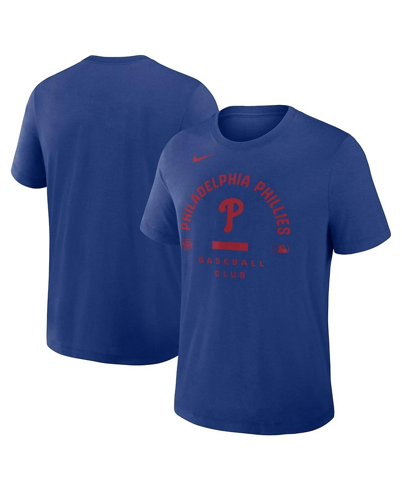 Nike Men's Royal Philadelphia Phillies Authentic Collection Early Work Tri-Blend Dri-fit T-Shirt
