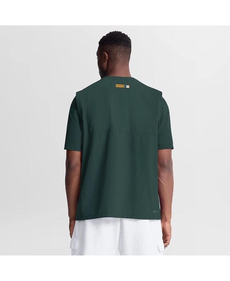 Nike Men's Green Athletics Authentic Collection Dri-fit Quarter-Zip T-Shirt