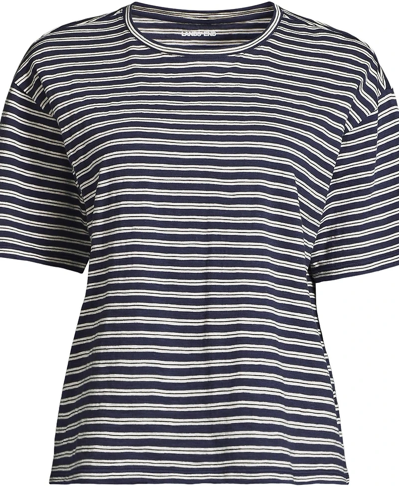 Lands' End Plus Short Sleeve Slub Jersey T-Shirt