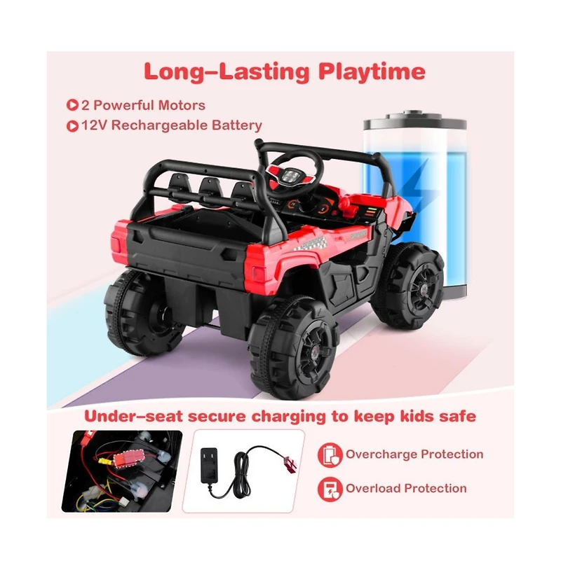 Hongge 12V Battery Powered Electric Vehicle with Remote Control and 3 Speeds