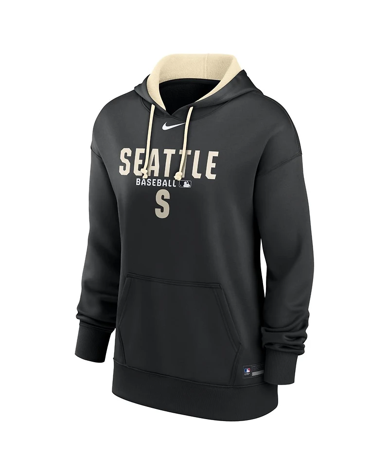 Nike Women's Black Seattle Mariners Authentic Collection Alt Logo Therma-fit Hoodie
