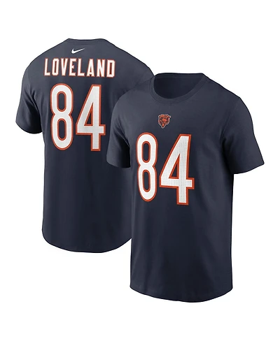 Nike Men's Colston Loveland Navy Chicago Bears Name Number T-Shirt