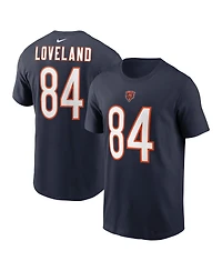Nike Men's Colston Loveland Navy Chicago Bears Name Number T-Shirt