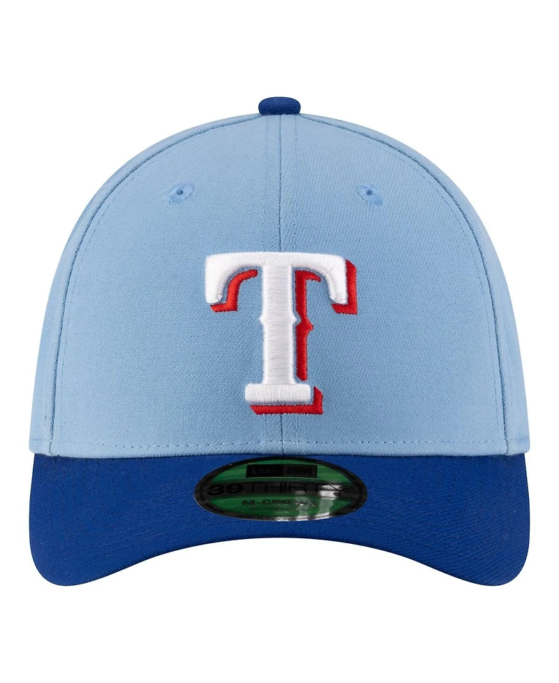 New Era Men's Light Blue Texas Rangers Player Replica 39THIRTY M-Crown Flex Hat