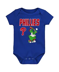Outerstuff Baby Boys and Girls 3-Piece Philadelphia Phillies Home Plate Creeper Set