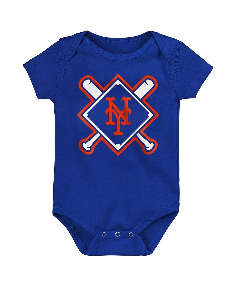 Outerstuff Newborn 3-Piece New York Mets Home Plate Creeper Set