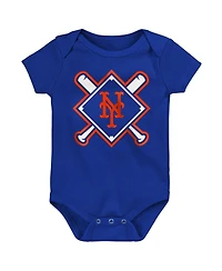 Outerstuff Newborn 3-Piece New York Mets Home Plate Creeper Set
