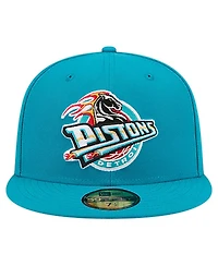 New Era Men's Teal Detroit Pistons Core Logo 59FIFTY Fitted Hat