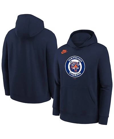 Nike Big Boys and Girls Athletic Navy Detroit Tigers Club Fleece Hoodie
